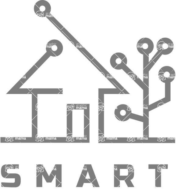 Business Logo Templates - vector graphics in a pack from GraphicMama - Smart Home Company Logo Design